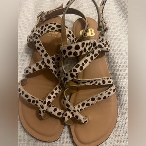 Leather Sandals Animal Print